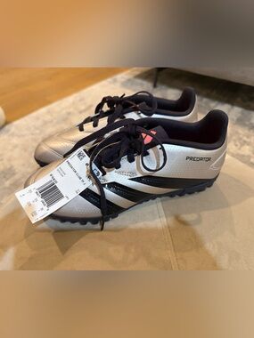 adidas Predator Kids Silver Black Soccer Sneakers